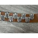 Vintage Western Leather Belt With Metal Detailing Size 34 Inches Photo 5