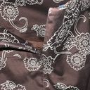 J. McLaughlin  Pleated A-Line Lined Brown Skirt with White Flowers Size 8 Photo 4