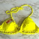 Victoria's Secret Victoria’s Secret Y2K neon yellow bling bikini top size small Photo 0