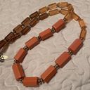 Coldwater Creek Signed  Long Statement Orange Beaded Costume Necklace Photo 7