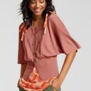 CAbi  5284 Brick Rose Button Up Kimono Cardigan Lightweight Loose Fit Sz M Photo 1