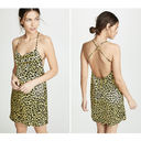 Michelle Mason  Strappy Mini Dress Neon Yellow Leopard Print Size 10 Photo 1