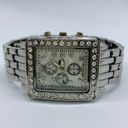 Krass&co NY &  ladies 30mm silver tone rhinestones MOP dial watch sz 7.5” runs Photo 0