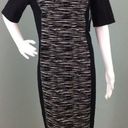 DKNY NWT Women's  Black Panel Space Dye Print Short Sleeve Sheath Dress Sz 12 Photo 5