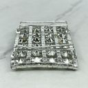 The Bar Silver Tone Clear Rhinestone Scarf Slide Photo 1