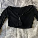 Black Zip Up Crop Photo 1