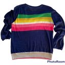 Trina Turk  Rainbow Sweater navy/multi sz M Photo 4