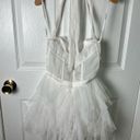 For Love & Lemons Bustier Lace Halter Tie Tulle Mini Gown White XS Bridal Photo 4