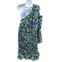 Boohoo  Plus‎ One Shoulder Mini Dress 18 Women's Smocked Floral Mod Retro 70's Photo 8