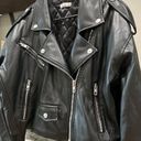 Good American  Cropped Faux Leather Moto Jacket Black Womens Size L/XL Photo 6