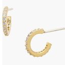 Madewell NWT  Sparkle Pavé Huggie Mini Hoop Earrings Gold Photo 0