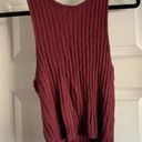 Full Tilt Ribbed Knit Maroon Tank Top Photo 1