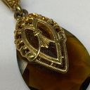 Edge Pendant Brown Color Shade Gold Tone Metal Mounting **Small CHIP lower ** Photo 5