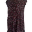 Popsugar  Dress Black Mini Cherry Fruit Print Ruffle Hem Cap Sleeves Open Back Photo 1