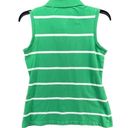 Tommy Hilfiger  Polo Womens M Green White Striped Sleeveless Golf Shirt Top Y2K Photo 3