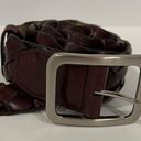 Talbots Brown Braided Leather Belt With Silver Buckle Photo 0