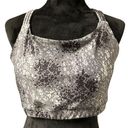 Nine West Women's  Active Gray Silver Black Crisscross Sports Bra Size Large EUC Photo 0