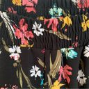 Lane Bryant  casual black floral pull on crop pants side leg ties size 14/16 Photo 2