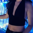 Edge Black Tie Crop Top Photo 3