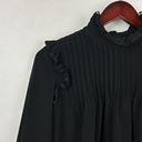 Aritzia  Wilfred Size xxs Black Tige Button Back Lace Blouse Top Ruffle Photo 2