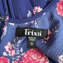 Trixxi  Blue Multicolor Womens Juniors Surplice Printed Romper, Small Photo 4