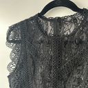 ZARA Black Semi Sheer Black Lace Top Photo 2