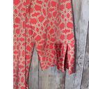 Laundry by Shelli Segal  Pink Coral White Front Button Geometric Dress Size 10 Photo 5