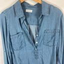 Thread and Supply  Chambray V Neck Long Sleeve Top Size Small Photo 1