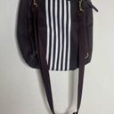 Henri Bendel Signature Brown White Striped Canvas Convertible Backpack y2k vibes Photo 9