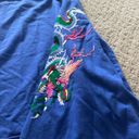 ASOS Blue Embroidered Dragon Print Crop Wide Arm Sweatshirt Size6 Bin 284 Photo 5