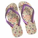 Havaianas Top  𑁍 Flower Print Flip Flops 𑁍 Brazilian Beach Sandals 𑁍 Purple Photo 4