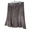 CAbi  100% Leather Brown Skirt Size 6 NWT Photo 6