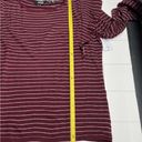 a.n.a  Burgundy & Grey Striped Sweater Long Sleeve Ruffle. Photo 5