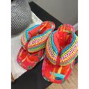 Farm Rio  Toucans Crochet Puffy Flip Flop Toucans Puffy Womens Size 6 Photo 2