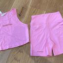 Stax Official Cropped Tank and Bike Shorts in Pink Size M Photo 0