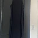 Black Midi Dress With Side Slit Size L Photo 5