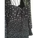 The Row *A Womens Black White Polka Dot Square Bishop Sleeve Ruffled Mini Dress Sz S Photo 3