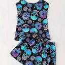 Boutique Vibrant, Multi-Colored, Skull Print, Pajama Set Photo 4