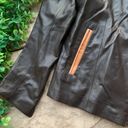 Vera Pelle  Italy Genuine Leather Zip Moto Jacket Dark Brown Tan Size IT 44 US 10 Photo 3