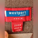 Westport  Woman Size 22/24 Brown Denim Jacket • Long Sleeved Button Up EGUC Photo 7