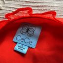 CeCe  Apple Red Midi Dress Size Small Gold Accent Buttons New Photo 7