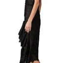 Bronx and Banco  Tiffany Lace/Ruffle Midi Dress in Black Size Medium Photo 12