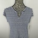 Caslon Navy/White Striped Linen Short Sleeve Lightweight Tunic Top Oversized XXS NWT Photo 2