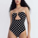 ZARA NWOT  POLKA DOT BODYSUIT WITH RING DETAIL STRETCH BLOGGERS FAV XS-S Photo 1