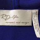 RD Style Blue crossover sleeveless chiffon top, womens royal blue V-neck surplice blouson Photo 4