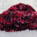 Vintage Y2K Red & Black Colorful Fuzzy Winter Hat Photo 3