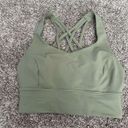 Lululemon  Free To Be Serene Sports Bra Longline Sage Green Size 6 Gym Strappy Photo 4