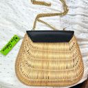 Sam Edelman  Millie Basket Flap Shoulder Bag - Black / Rattan Photo 11