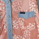 Wrangler Retro Yoked Denim & Pink Floral Print Cowgirl Barbie Western Shirt Photo 5