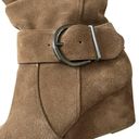 Bandolino  Suede Wedge Booties with Buckle & Zip in Taupe Size 9.5 Photo 1